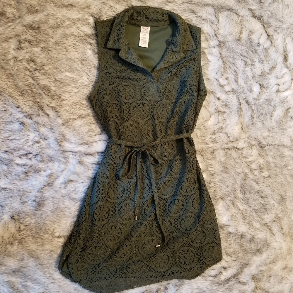 SALE! Faded Glory Olive Green Collard Dress